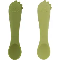 Trixie | Eerste Babylepels 2-Pack - Mr. Dino - Zachte Siliconen - Gemakkelijke Grip - 4m+