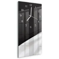 Tulup Wandklok - Contrast Glazen Wandklok Design - 30x60 cm - Veelkleurig Klok Glas Met Opdruk - Witte Handen - Rechthoekige Wandklok - Moderne Wandklok Glas - Wandklok Glas Decoratie