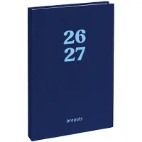 Brepols agenda 2026-2027 - RAINBOW - Schoolagenda - 1 dag per pagina - Gekartonneerde omslag - Dagoverzicht - Donkerblauw - 11.5 x 16.9 cm