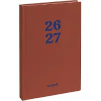 Brepols agenda 2026-2027 - RAINBOW - Schoolagenda - 1 dag per pagina - Gekartonneerde omslag - Dagoverzicht - Bruin - 11.5 x 16.9 cm