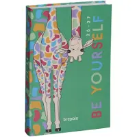 Brepols agenda 2026-2027 - POZOOTIVITY - Schoolagenda - 1 dag per pagina - Semi-soepele omslag - Dagoverzicht - Groen - 11.5 x 16.9 cm