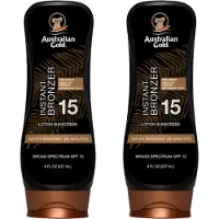 Australian Gold SPF 15 Lotion met bronzer - Zonnebrandcrème- 2 x 237 ml - voordeelverpakking- multipack