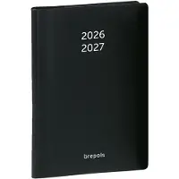 Brepols agenda 2026-2027 - Student PVC SETA - Schoolagenda - 1 week op 2 pagina's - Soepele omslag - Weekoverzicht - Zwart - 9 x 16 cm