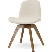 Nolon Noor-Fé draaibare Eetkamerstoel cottonbeige - walnoot houten onderstel - elegante zitting - japandi - stof