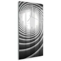 Tulup Wandklok - Vortex Moderne Wandklok Glas - 30x60 cm - Zwart Wandklok Glas Decoratie - Witte Handen - Rechthoekige Wandklok - Moderne Wandklok Glas - Wandklok Glas Decoratie