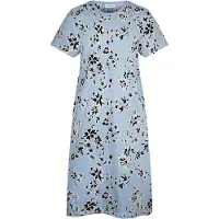 Gaubert Essential Dames Nachthemd Korte Mouw - Premium Gekamd Katoen - Bloemetjes - Lichtblauw - Maat XXL - GB-6814