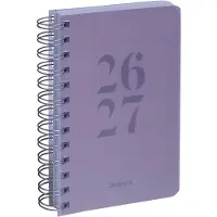Brepols agenda 2026-2027 - WIRE-O TRANSPARANT - Schoolagenda - 1 dag per pagina - Wire-O - Dagoverzicht - Roze - 11.5 x 16.9 cm