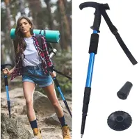 VHV - Wandelstokken - Wandelstokken verstelbaar - Telescopische aluminium wandelstokken - Geschikt voor buitenactiviteiten - Bergwandelen en andere sporten - Blauw