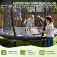 Nicole Trampoline 305 cm Buiten – Ronde Kindertrampoline met Veiligheidsnet, Ladder, GS/EN71 Keurmerk, 150 kg Draagvermogen, Inclusief Schoenentas