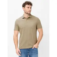 Brax Poloshirt olijfgroen gemêleerd katoen