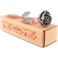OEM Handgesmede bloem van smeedijzer - 21 cm - grijs