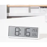 OEM Wandklok, 20,2 x 2 x 8 cm. Polshorloge met temperatuur- en vochtigheidsindicator, wit.