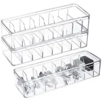 OEM Kabelorganizer, kunststofdoos, transparant, 3 stuks, 26x10x6 cm, met deksel