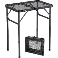 OEM Aluminium inklaptafel, 60x40 cm, lichtgewicht, draagbaar, geschikt voor strandpicknick, kleur: zwart