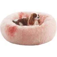 OEM Hondenbed met verhoogde randen voor rustige nachten - Hondenmatras met een kalmerend effect - Roze hondenbed met tie-dye design - 76 cm hoog, geschikt voor de grootste honden