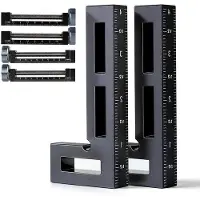 OEM Houtbewerkingsklemmen - Rechthoekige verbindingsstukken - Nauwkeurige 90-graden hoek - 10 x 10 cm - Zilver