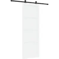 vidaXL Schuifdeur Wit en zwart 83 x 232 cm Massief grenenhout