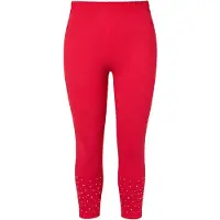 Miamoda - Dames - Legging skinny fit glittersteentjes - Rood - Maat 46