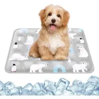 OEM Koelmat voor honden, zelfkoelende plantenmat, grijze rubberen mat in de vorm van een ijsbeer, geschikt voor honden en katten, antislipmat voor de zomer, hondenbed, automat (grijs, maat M)