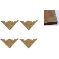 OEM Antiek meubelbeschermingsset - Messingdecoratie - Houten sierkistjes - Volledige, omhullende bescherming - Metalen beschermhoeken - 4 stuks - Hoekbeschermers voor boeken