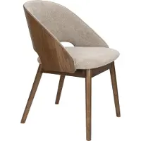 Dutchbone Velore Eetkamerstoel Walnoot / Beige