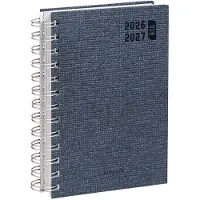 Brepols agenda 2026-2027 - ECO DECO - Schoolagenda - 1 dag per pagina - Wire-O - Dagoverzicht - Blauw - 11.5 x 16.9 cm