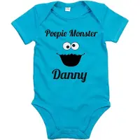 Babybugz Poepie Monster Romper Gepersonaliseerd met naam - 6-12 maanden - kraamcadeau - Gepersonaliseerd - baby - geboorte