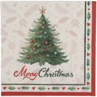 Clayre & Eef Servetten Papier Set van 20 33x33 cm Wit Papier