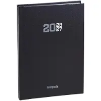 Brepols agenda 2026-2027 - COLLEGE - Schoolagenda - 1 dag per pagina - Gekartonneerde omslag - Dagoverzicht - Zwart - 11.5 x 16.9 cm