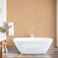 Abakuhaus Retro peelable & kleefbehang voor thuis, golvend elliptisch patroon, zelfklevende woonkamerkeuken, 33 cm x 90 cm, oranje crème