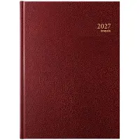 Brepols bureau agenda 2027 - BREMAX 2 [0.002] - SANTEX - Bureau agenda - 1 dag op 2 pagina's - Dagoverzicht - Bordeaux - 21 x 29 cm