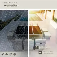 Laura Loungeset Tuin 3-delig 122 x 79 x 75 cm + Ligstoel Ø49 cm Rotan Balkonset met Tweezitsbank en Glazen Tafel Incl. Kussens – 2-3 Personen Tuinmeubelset Wit –