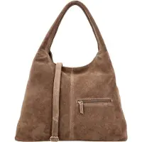 Charm London Suède Shopper / Schoudertas Sevilla Donker Taupe