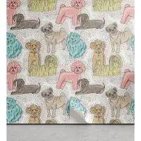 Abakuhaus Honden Aftrekbaar & Plakbehang voor thuis, Kleine Rashondenpuppy's, Zelfklevende Keukenaccent in de Woonkamer, 33 cm x 90 cm, Meerkleurig