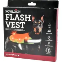 Kowloon Flash vest voor huisdieren - veiligheidshesje met LED - maat M - ø 55 - 70 cm