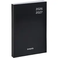 Brepols agenda 2026-2027 - CLASSIC FLEXI - Schoolagenda - 1 dag per pagina - Soepele omslag - Dagoverzicht - Zwart - 11.5 x 16.9 cm