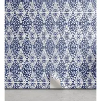Abakuhaus blauw-wit aftrekbaar en zelfklevende behang voor thuis, zelfklevende woonkamerkeuken accent, 33 cm x 90 cm, marineblauw en wit