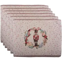 Clayre & Eef Placemats Set van 6 33x45 cm Beige Polyester