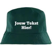 L-merch Bottle Green Bucket Hat Gepersonaliseerd met tekst - Bedrukt met jouw tekst - Festival - feest - vissers hoedje