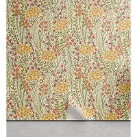 Abakuhaus Bloem Aftrekbaar & Plakbehang voor thuis, Oud Vintage Ivy Lilac, Zelfklevend Keukenaccent in de Woonkamer, 33 cm x 90 cm, Zandbruine Kaneel