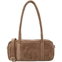 Charm London Suède Handtas / Schoudertas Sevilla Donker Taupe