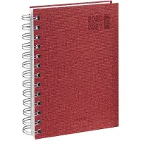 Brepols agenda 2026-2027 - ECO DECO - Schoolagenda - 1 dag per pagina - Wire-O - Dagoverzicht - Rood - 11.5 x 16.9 cm