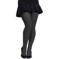 Merry Style Dames Grote maten Panty - 20 DEN - Halsterloos - Polyamide - MS-GB-161 - Zwart - XXL