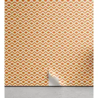 Abakuhaus Retro aftrekbaar en zelfklevende behang voor thuis, zelfklevende keukenaccent in de woonkamer, 33 cm x 250 cm, oranje crème