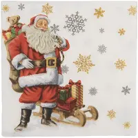 Clayre & Eef Servetten Papier Set van 20 33x33 cm Wit Papier