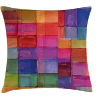 Abakuhaus – 40x40 cm Kussenhoes – Magenta Blauw – Dubbelzijdig bedrukt