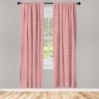 Abakuhaus geruit raamgordijnen – 2-delige set – koraal-wit 75x245 cm – roedezak