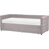 Beliani MARRAY - Slaapbank - Lichtgrijs - 90 x 200 cm - Fluweel