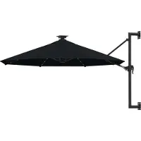 Syfax Wandparasol met LED's 300 cm zwart