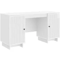 Syfax Bureau Hoogglans Wit Bewerkt hout 142,5 x 50 x 75 cm